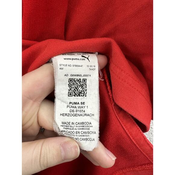 Puma Mens Camo Pack Sweatshirt Hoodie Size Small Red Short Sleeve Logo - Picture 7 of 14